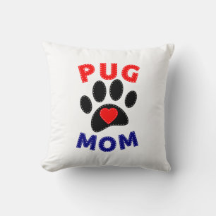 Pug Mamma Hund Mamma Teckning Kudde