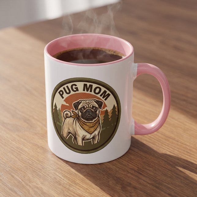 Pug-mamma kaffemugg | Pug-dotterson present (Skapare uppladdad)