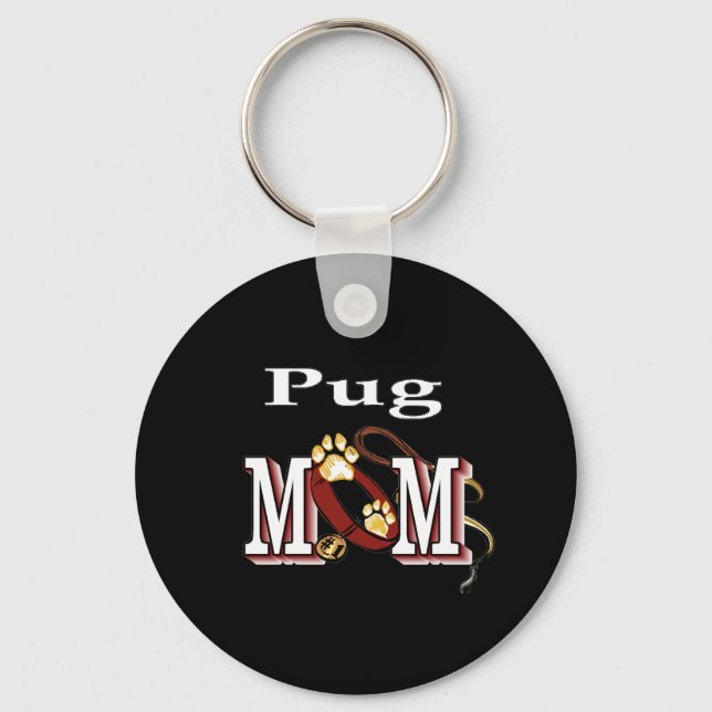 pug mamma-nyckelkedja nyckelring (Framsida)