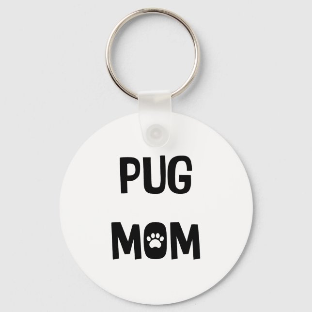 Pug Mamma Nyckelring (Framsida)