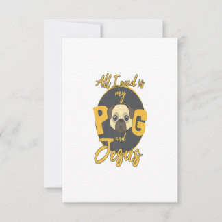 Pug Mamma Pappa Christian Jesus Hund älskare Pugs OSA Kort