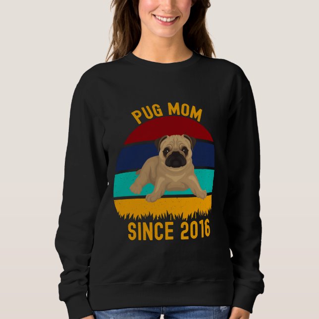Pug Mamma sedan 2016 - Funny Hundar citerar Classi T Shirt (Framsida)