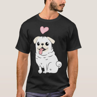 Pug mamma - slitna pug silhuett design t shirt