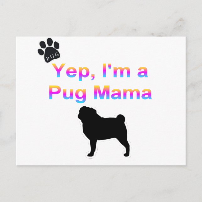 pug mamma vykort (Framsida)