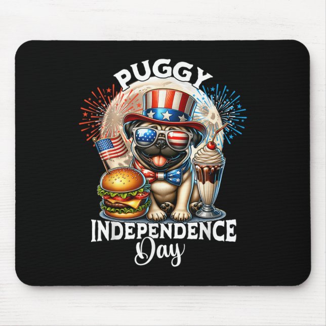 Pug Måne Independence day Pug Musmatta (Framsidan)