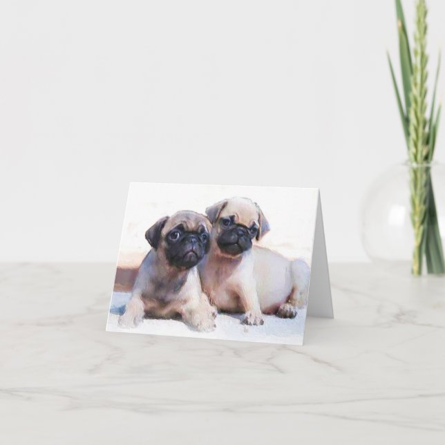 Pug marionettkort kort (Framsida)