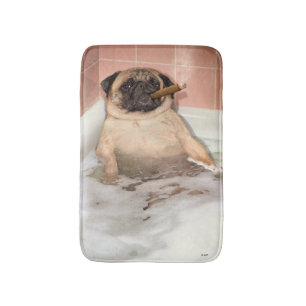 Pug med bubbelbad badrumsmatta