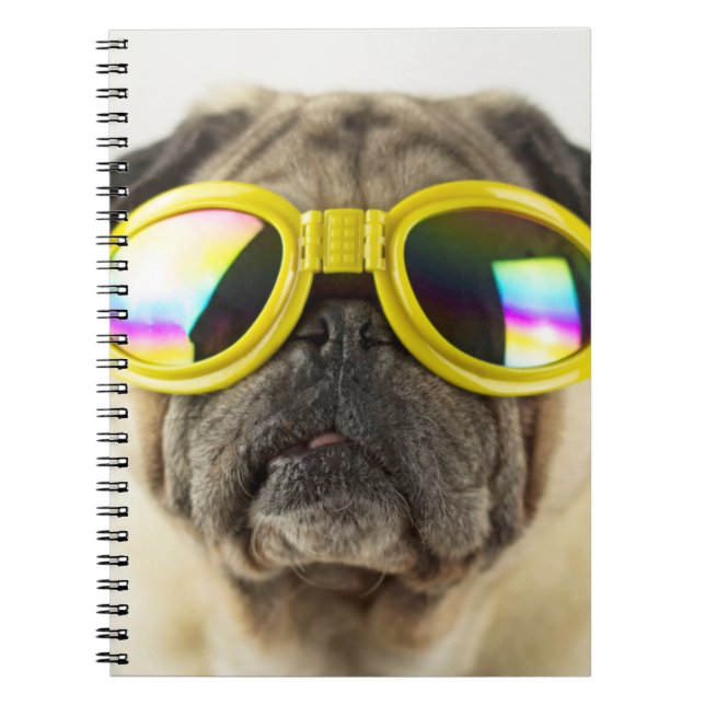 Pug med Goggles Anteckningsbok (Framsidan)
