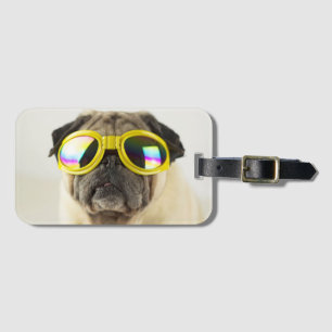 Pug med Goggles Bagagebricka