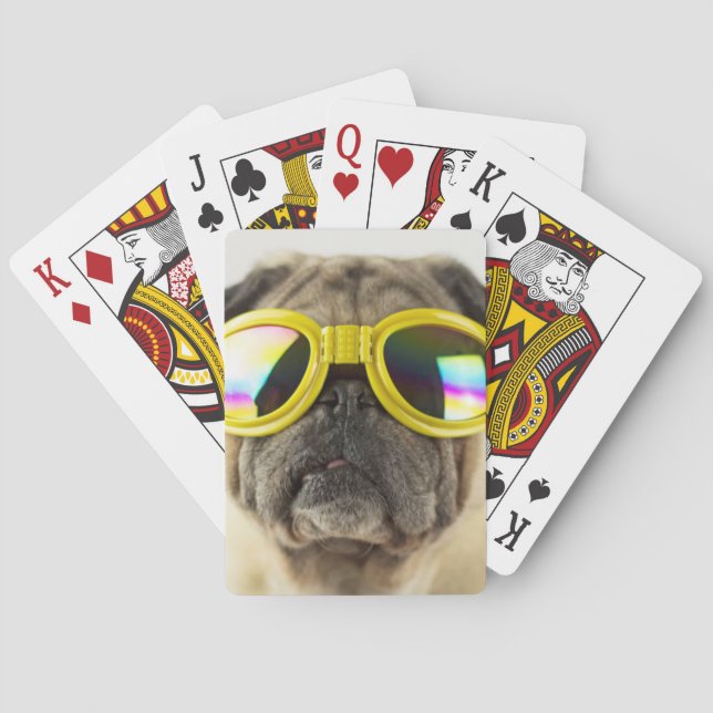 Pug med Goggles Casinokort (Baksidan)