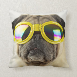 Pug med Goggles Kudde