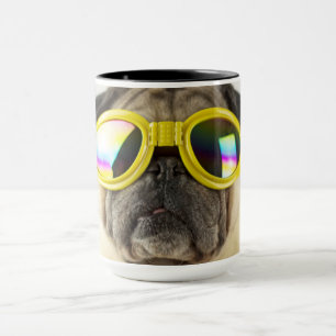Pug med Goggles Mugg