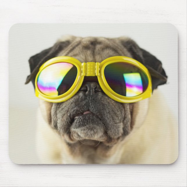 Pug med Goggles Musmatta (Framsidan)