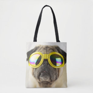 Pug med Goggles Tygkasse
