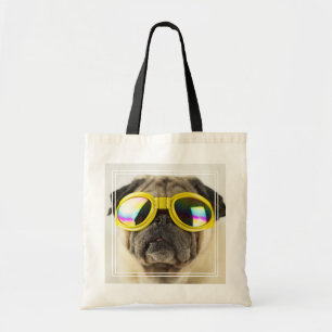 Pug med Goggles Tygkasse