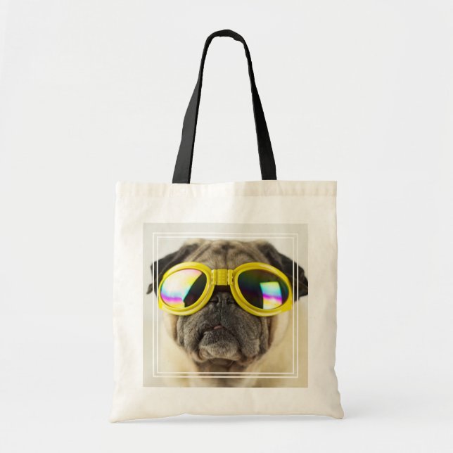Pug med Goggles Tygkasse (Framsidan)