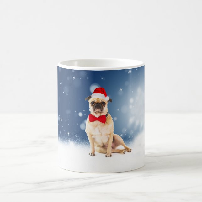 Pug med jultomten Hat Kaffemugg (Center)