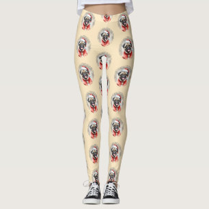 Pug med Jultomten - jul 1 Leggings