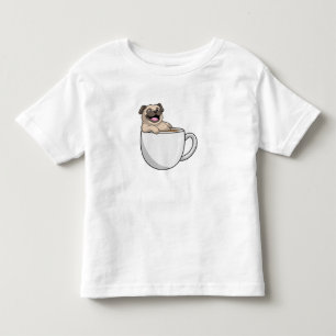 Pug med Kopp i kaffe T Shirt