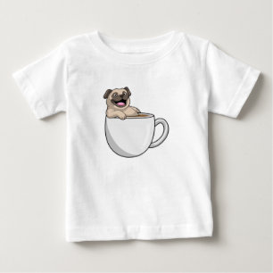 Pug med Kopp i kaffe T Shirt