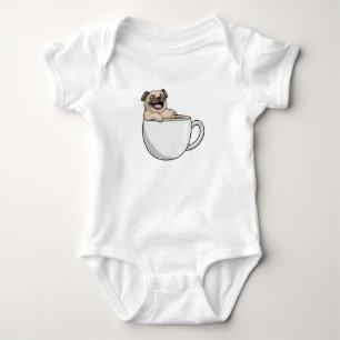 Pug med Kopp i kaffe T Shirt