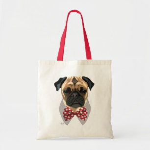 Pug med rött fläckat fält tygkasse