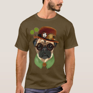 Pug med Steampunk Bowlareare Hat Tröja