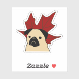 Pug med stor Löv Klistermärken