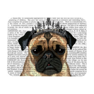 Pug med Tiara Magnet