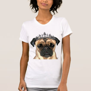 Pug med Tiara Tee Shirt