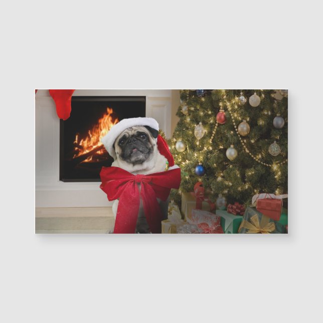 Pug Misha Väntar på julmorgon (Framsida)