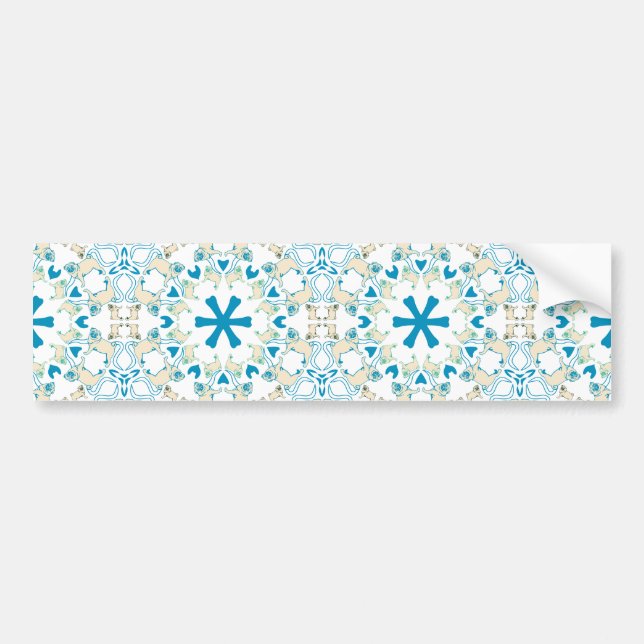 Pug Modern Mönster / Mopsmuster Bildekal (Framsidan)