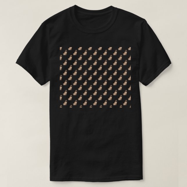 Pug Mönster T Shirt (Design framsida)