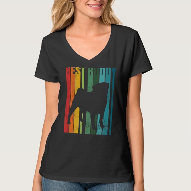 Pug Mops Carlin Hund aveln 7 T Shirt (Framsida)
