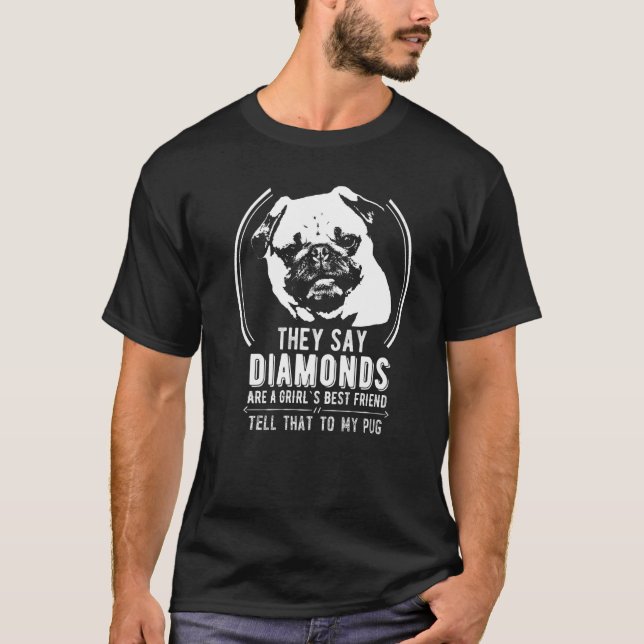 Pug Mops Carlin Hund aveln 8 T Shirt (Framsida)