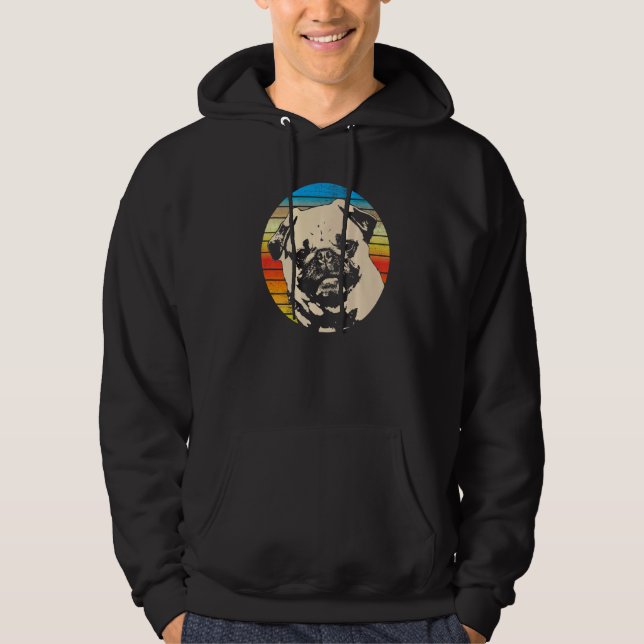 Pug Mops Carlin Hundras  23 Hoodie (Framsida)