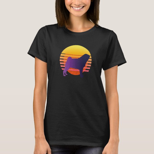 Pug Mops Carlin Hundras  27 T Shirt (Framsida)