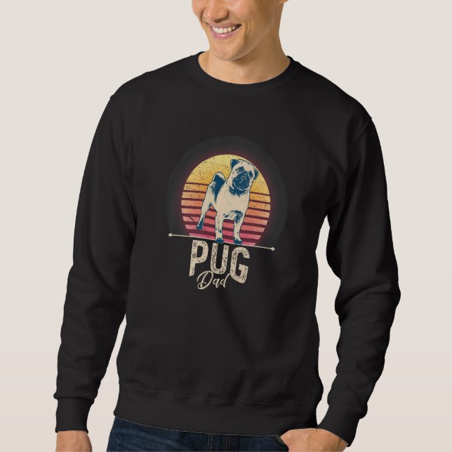 Pug Mops Carlin Hundras  28 Lång Ärmad Tröja (Framsida)