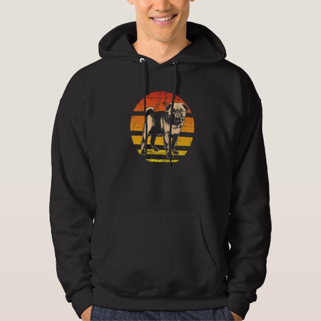 Pug Mops Carlin Hundras  5 Hoodie (Framsida)