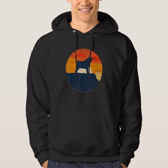 Pug Mops Carlin Hundras Retro 1 Hoodie (Framsida)