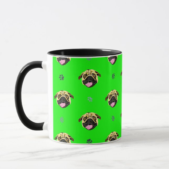 Pug Mug Grön Mugg (Vänster)