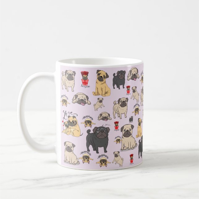 Pug Mugg Pug Coffee Mugg Best Gift for Pug Owner (Vänster)
