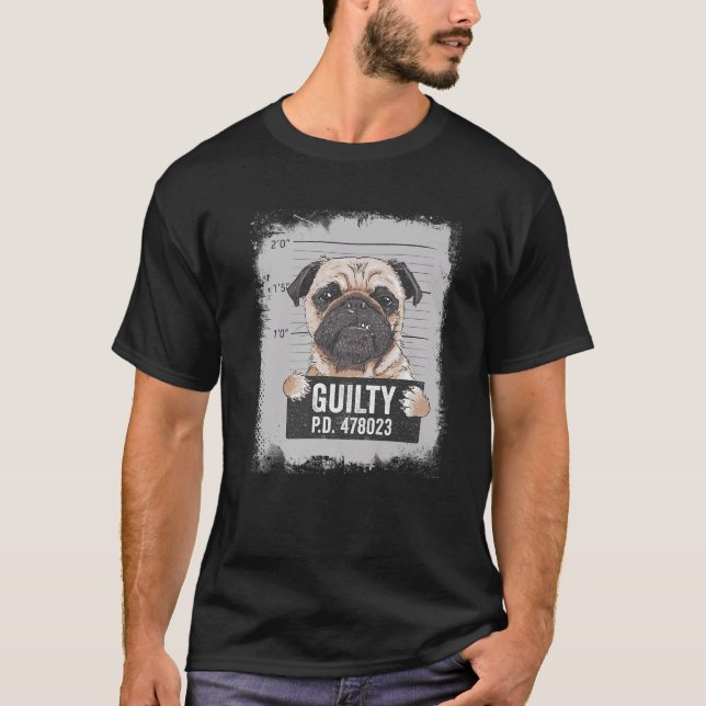 Pug Mugg Shot Bad Hund T Shirt (Framsida)