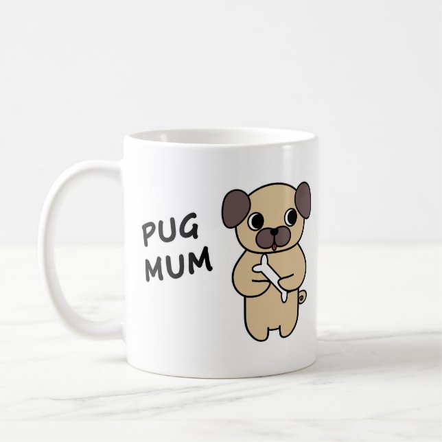 PUG MUM Kaffe Mugg (Vänster)