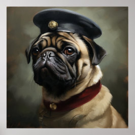 Pug napoleon stil poster