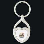 Pug Napping Twisted Heart Silverfärgad Nyckelring<br><div class="desc">Pug Napping</div>