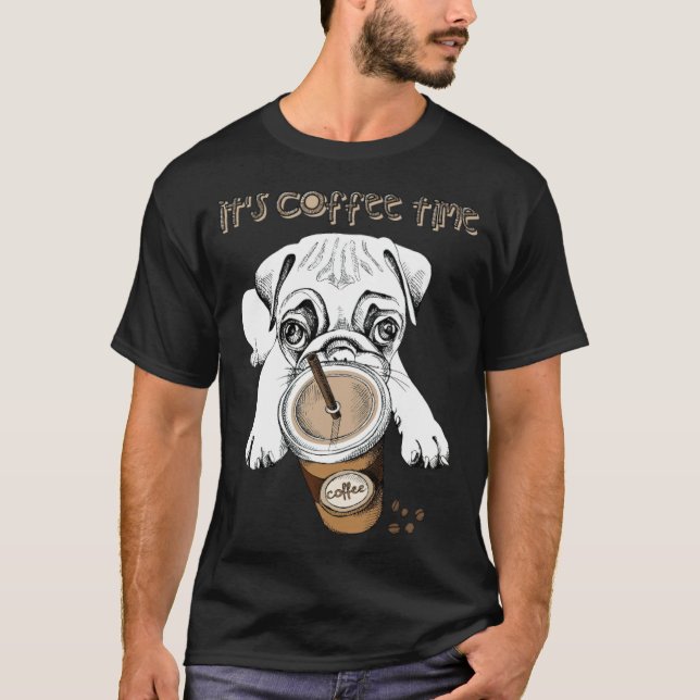 Pug och 2 go kopp t shirt (Framsida)