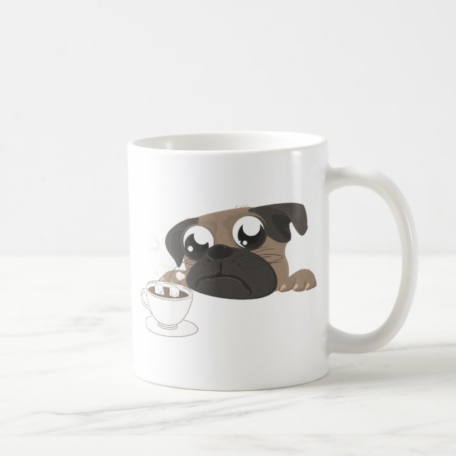 Pug och kaffe kaffemugg (Höger)
