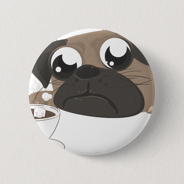 Pug och kaffe knapp (Framsida)