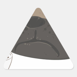 Pug och kaffe triangelformat klistermärke